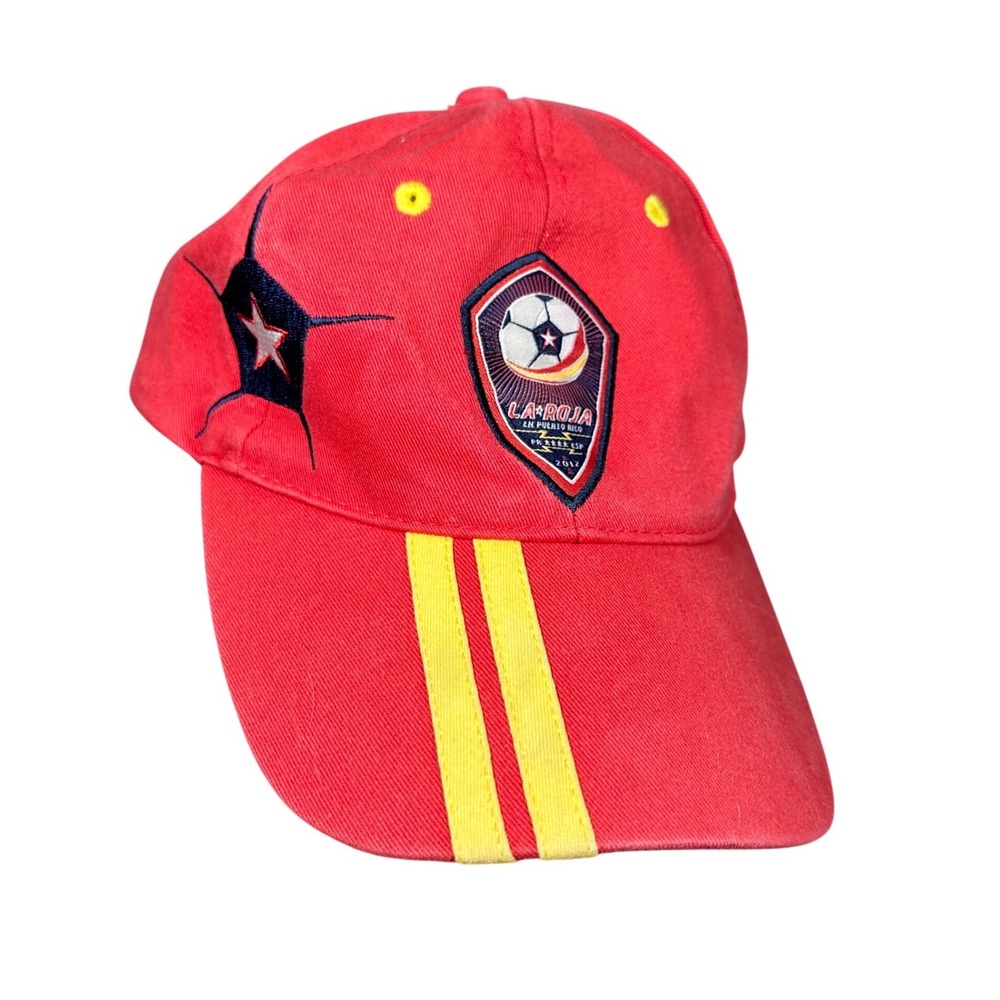 2012 Red Puerto Rico Soccer Hat Medalla Light Beer La Roja Adjustable‎ Strapback